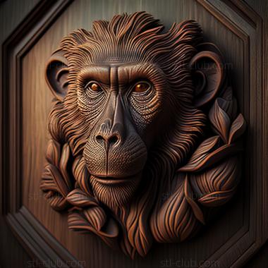 3D model st Jack baboon famous animal (STL)